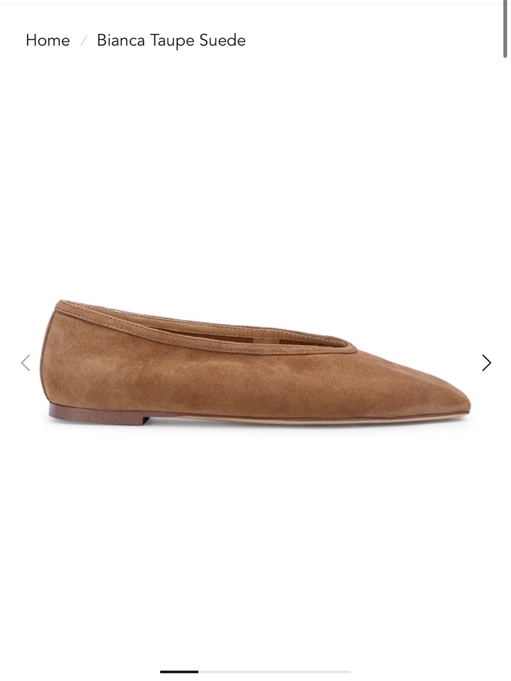 Tony Bianco Taupe Suede Pointed Toe Flats